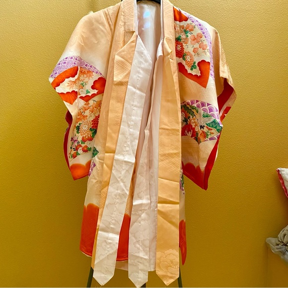 Other - Authentic Japanese Peach Silk Kimono